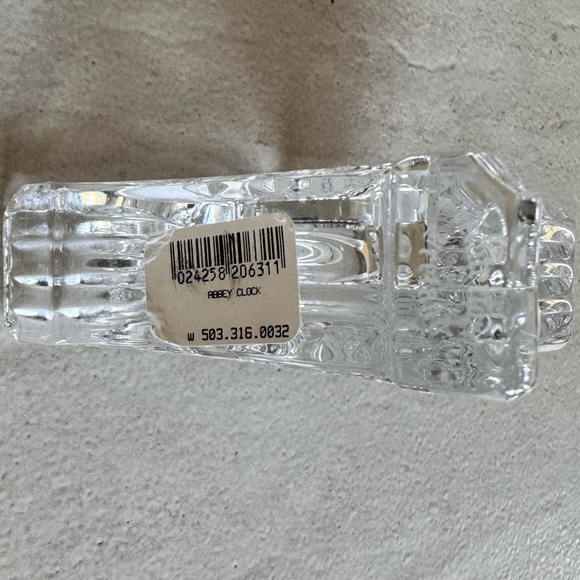 Waterford Crystal ABBEY Cut Glass Gold Face Quartz Desk Clock - Picture 5 of 14